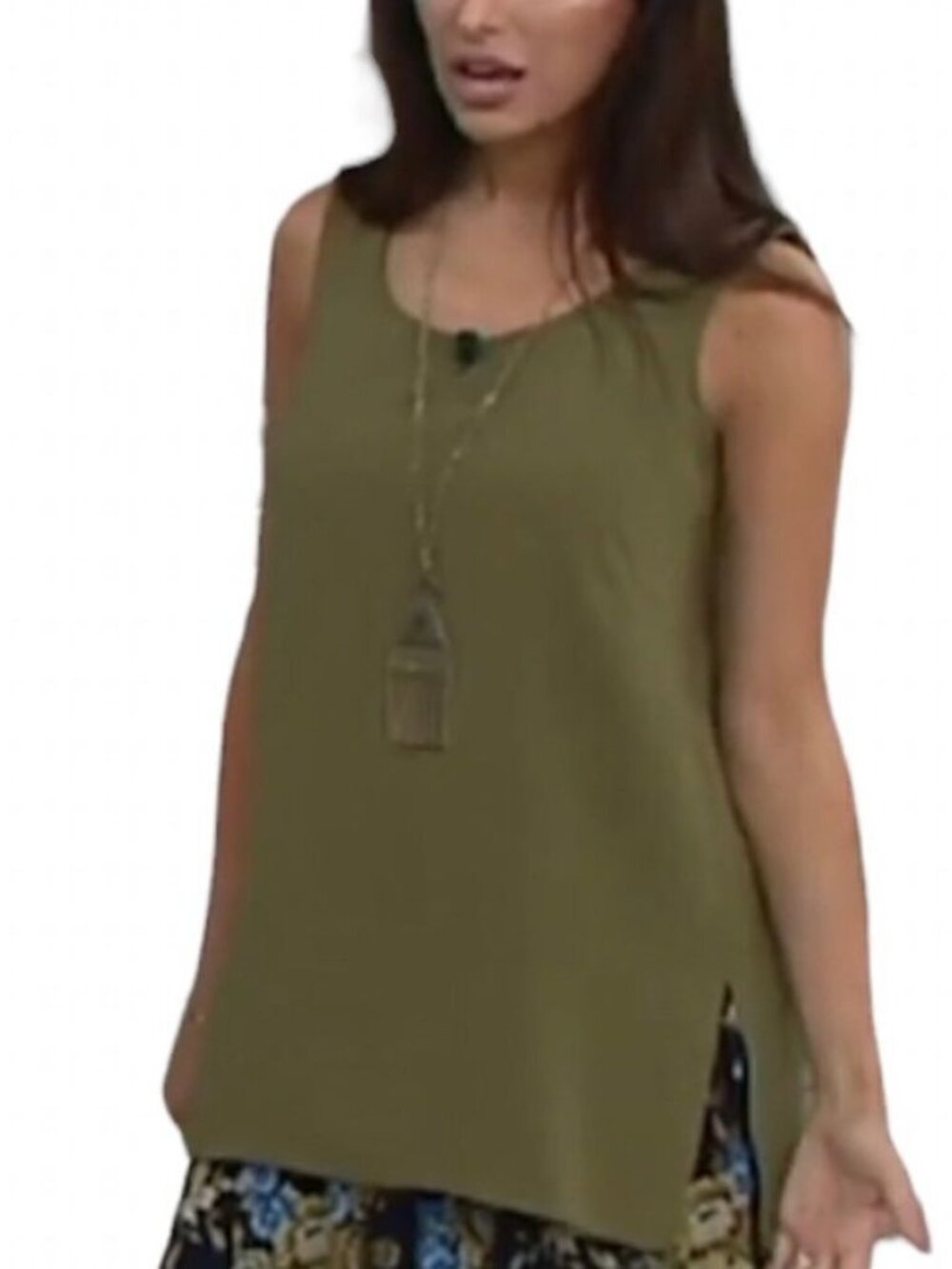 Linea by Louis Dell'Olio Gauze Crepe Asymmetrical Tank